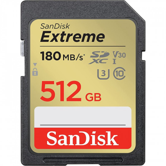 Карта пам`яті SDXC 512GB UHS-I/U3 Class 10 SanDisk Extreme R180/W130MB/s (SDSDXVV-512G-GNCIN)