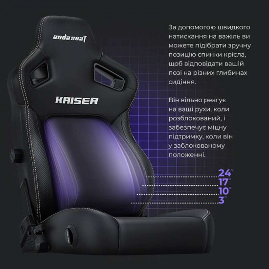 Крісло для геймерів Anda Seat Kaiser 4 Size L Black (AD12YDDC-L-20-B-CF)