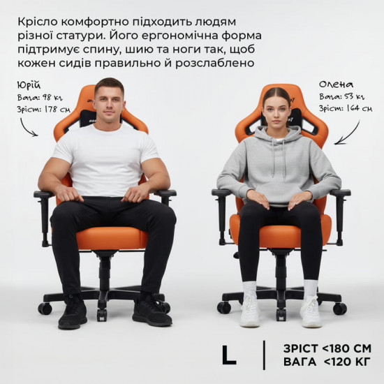 Крісло для геймерів Anda Seat Kaiser 4 Size L Black (AD12YDDC-L-20-B-CF)