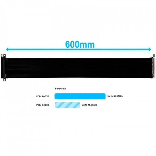 Райзер Lian Li PCIe 4.0 Riser Cable 600mm Black (G89.PW-PCI-4-60X)