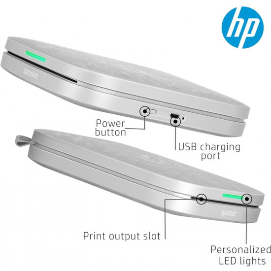 Принтер миттєвого друку HP Sprocket Gray (HPISP3X4W)