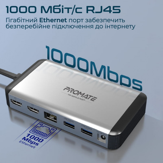 USB-хаб Promate VersaHub USB Type-C 13-в-1 Grey