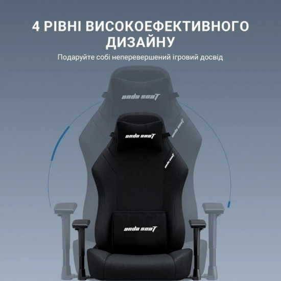 Крісло для геймерів Anda Seat Luna Pro Size L Black Fabric (AD18T-44-B-F)