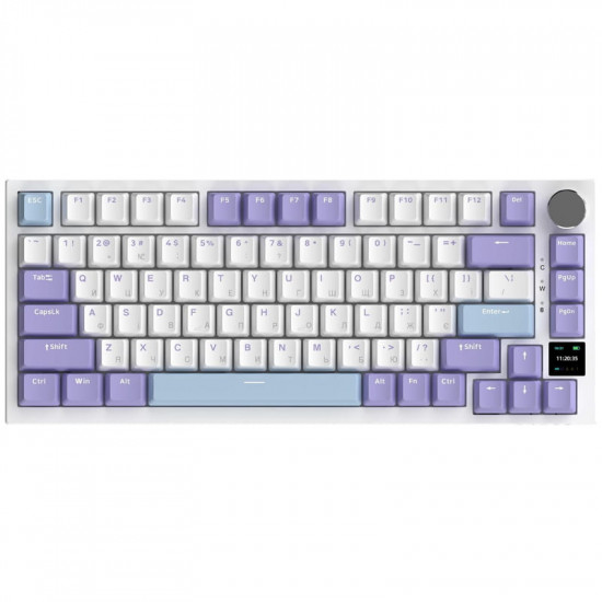 Клавіатура бездротова Ajazz AK820 Pro Flying Fish Switch Purple RGB With Screen (AK820PRO-FF-PWB)