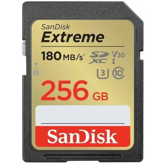 Карта пам`яті SDXC 256GB UHS-I/U3 Class 10 SanDisk Extreme V30 R180/W130MB/s 4K (SDSDXVV-256G-GNCIN)