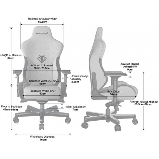 Крісло для геймерів Anda Seat T-Pro 2 Size XL Black (AD12XLLA-01-B-F)