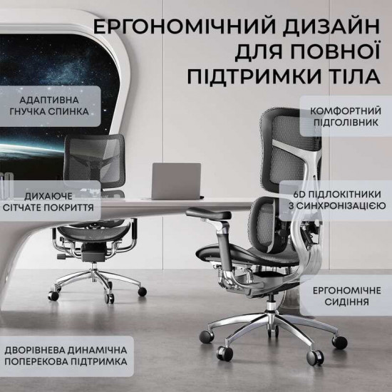 Крісло офісне Sihoo Doro S300 Mesh Dark Grey (S300-M201)