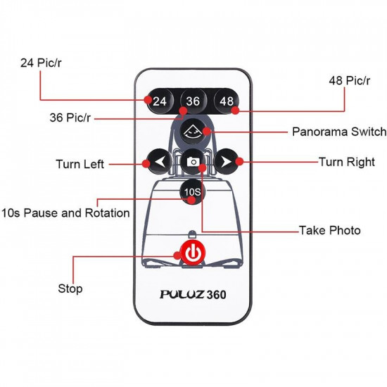 Головка для панорамної зйомки Puluz PU360R, червоний (PU360R)