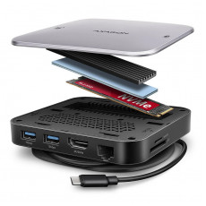 Концентратор USB Type-C Axagon Gray (HMC-UFO)