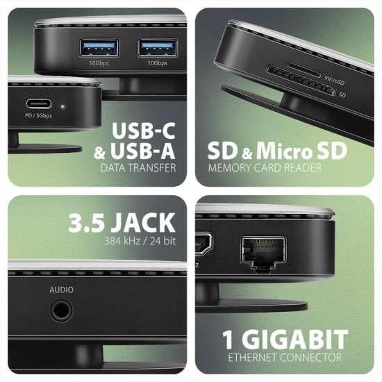 Концентратор USB Type-C Axagon Gray (HMC-UFO)