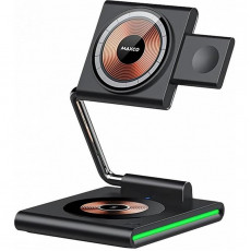 Бездротовий зарядний пристрій Maxco Wireless Charger 3-in-1 15W Black (MW07)