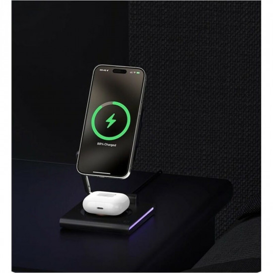 Бездротовий зарядний пристрій Maxco Wireless Charger 3-in-1 15W Black (MW07)