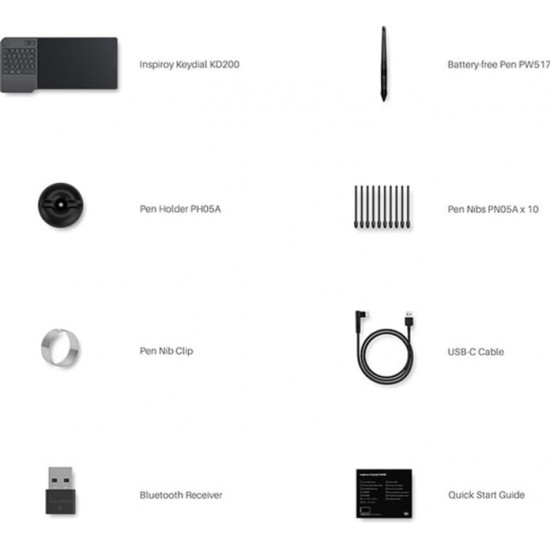 Графічний планшет Huion Keydial KD200 + рукавичка