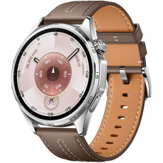 Смарт-годинник Huawei Watch GT 6 46mm Steel with Brown Composite Leather Strap (55020FTW)