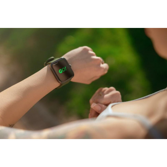 Смарт-годинник 2E Alpha SQ Music Edition 46 mm Black/Green (2E-CWW40BKGN-WS)