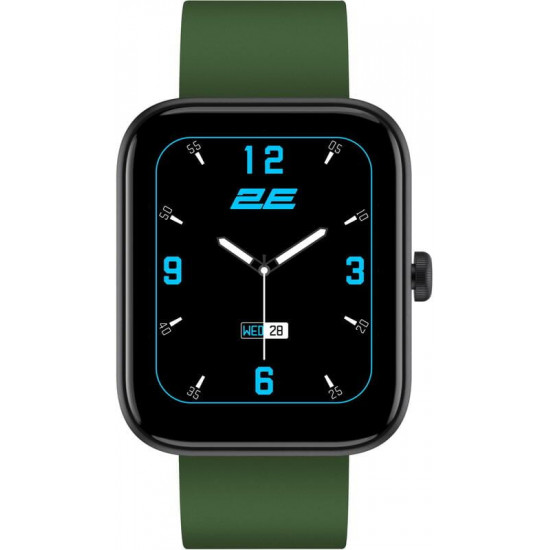 Смарт-годинник 2E Alpha SQ Music Edition 46 mm Black/Green (2E-CWW40BKGN-WS)