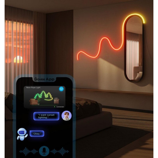 Світлодіодна стрічка розумна Govee H61D3 Neon Rope Light 2, 5 м, White (H61D5301)
