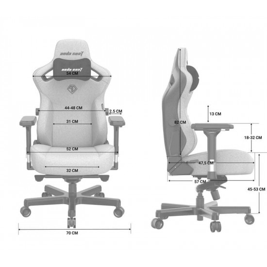 Крісло для геймерів Anda Seat Kaiser 3 Size L Black (AD12YDC-L-01-B-PV/C)