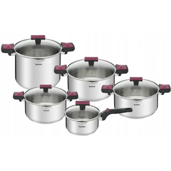 Набір посуду Tefal Cook&Clip 10 предметів (G723SA74)