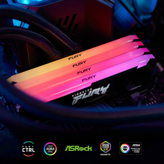 Модуль пам`яті DDR4 16GB/3200 Kingston Fury Beast RGB (KF432C16BB12A/16WP)