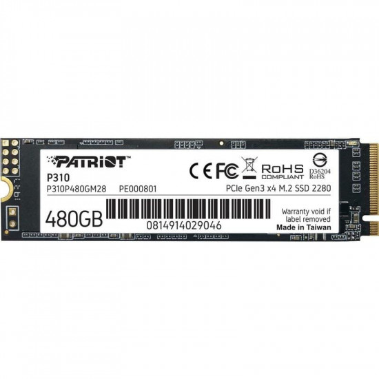 Накопичувач SSD  480GB Patriot P310 M.2 2280 PCIe NVMe 3.0 x4 TLC (P310P480GM28)