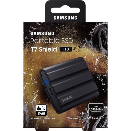 Накопичувач зовнішній SSD 1TB Samsung T7 Shield Black (MU-PE1T0S/EU)