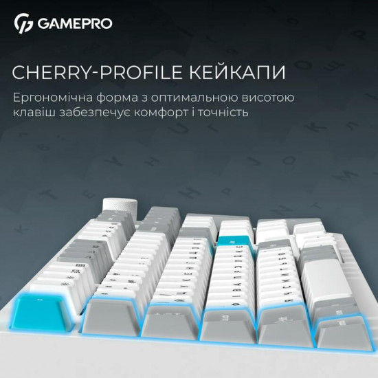 Клавіатура бездротова GamePro Asgard Drakkar Keychron Super Red Switch White (MK305WH)