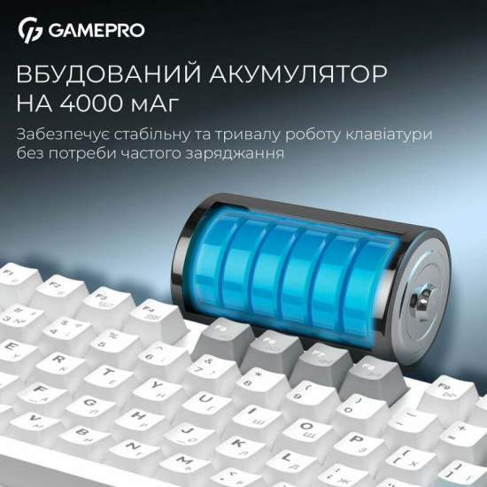 Клавіатура бездротова GamePro Asgard Ragnar Keychron Super Red Switch White (MK285WH)