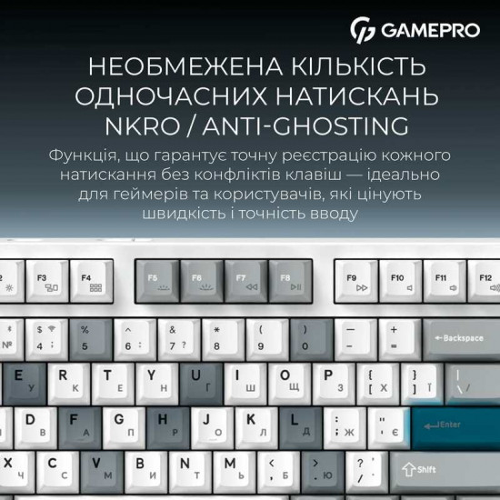 Клавіатура бездротова GamePro Asgard Ragnar Keychron Super Red Switch White (MK285WH)