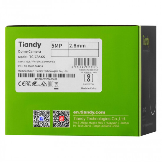 IP камера Tiandy TC-C35KS Spec:I3/E/Y/M/S/H/2.8mm/V4.0