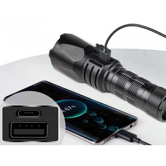 Ліхтарик-повербанк Sandberg Survivor Torch Powerbank 5000 mAh XHP160LED USB-C 18W (420-89)