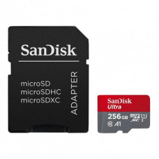 Карта пам`ятi MicroSDXC 256GB UHS-I Class 10 SanDisk Ultra A1 R150MB/s + SD-adapter (SDSQUAC-256G-GN6MA)