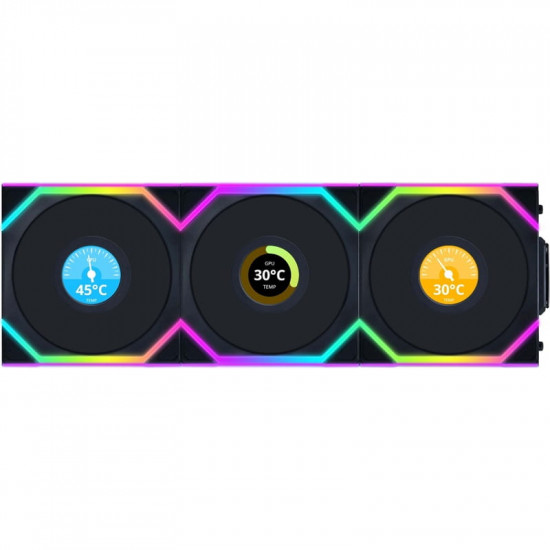Вентилятор Lian Li Uni Fan SL Wireless LCD 120-3 Reverse Black (G99.12RSLLCD1W3B.00)