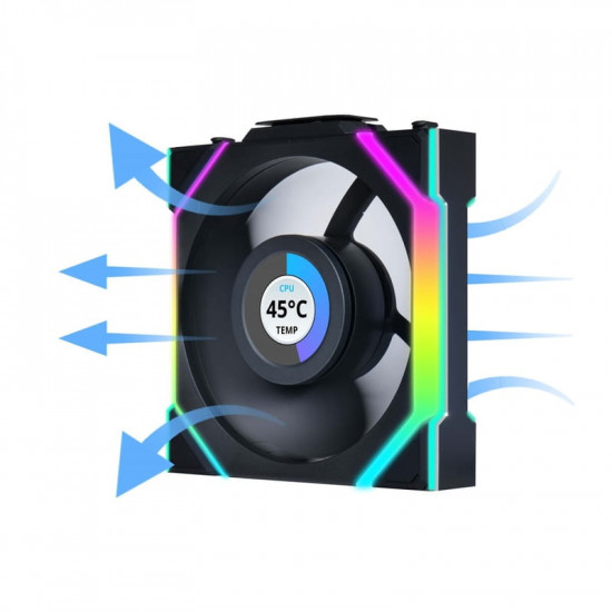 Вентилятор Lian Li Uni Fan SL Wireless LCD 120-3 Reverse Black (G99.12RSLLCD1W3B.00)