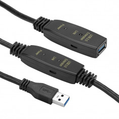 Активний подовжувач PowerPlant USB 3.0 AM - AF, 10 м (CA912858)