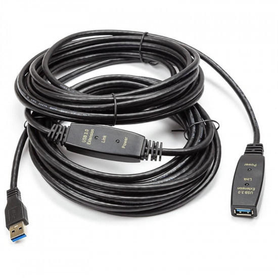 Активний подовжувач PowerPlant USB 3.0 AM - AF, 10 м (CA912858)