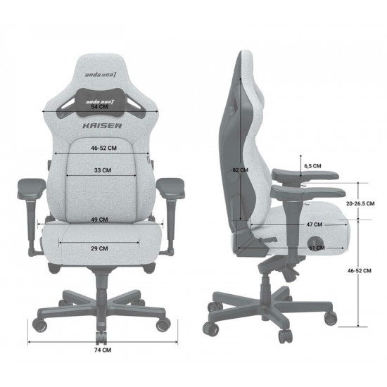 Крісло для геймерів Anda Seat Kaiser 4 Size L Grey (AD12YDDC-L-20-G-CF)