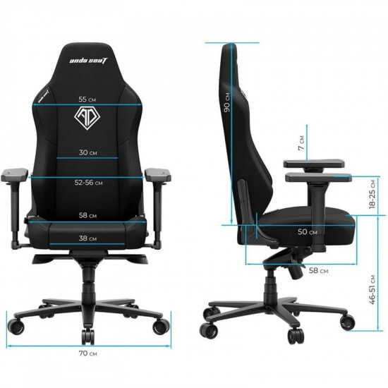 Крісло для геймерів Anda Seat Phantom 3 Size XL Fabric Dark Gray (AD18XL-52-GB-F-G01)