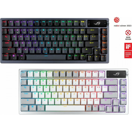 Клавіатура бездротова Asus ROG Azoth RGB WL BT White (90MP031A-BKUA11)