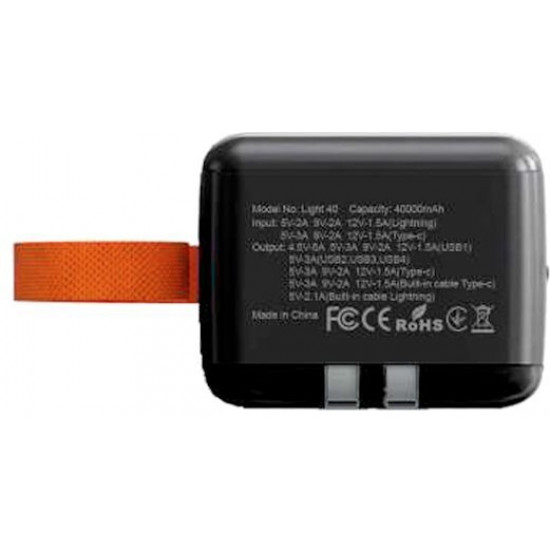 Універсальна мобільна батарея Aspiring Light 40 40000mAh 22.5W Black (PPLH.L04)
