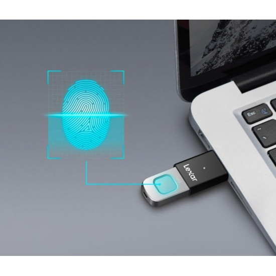 Флеш-накопичувач USB3.0 256GB Lexar Jump Drive Fingerprint F35 Pro Black (LJDF35P256G-RNBNG)