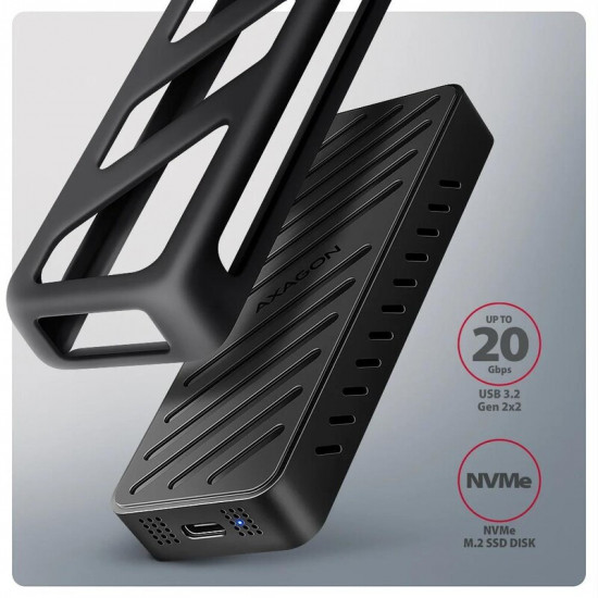 Зовнішня кишеня Axagon NVMe M.2 2242/2260/2280 USB Type-C 3.2 Black (EEM2-20G)