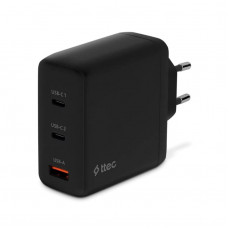 Мережевий зарядний пристрій Ttec SmartCharger Trio GAN 2хUSB-C/USB-A /120Вт Black (2SCG04S)