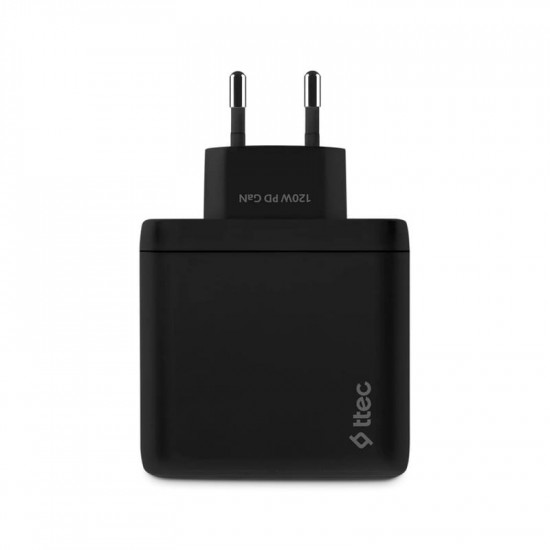 Мережевий зарядний пристрій Ttec SmartCharger Trio GAN 2хUSB-C/USB-A /120Вт Black (2SCG04S)