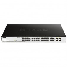 Комутатор D-Link DGS-1210-28MP 24x1GE PoE, 4xSFP 1G, PoE бюджет 370W, Smart