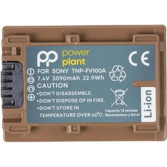 Акумулятор PowerPlant Sony TNP-FV100A 3090mAh з кабелем Type-C (CB971251)