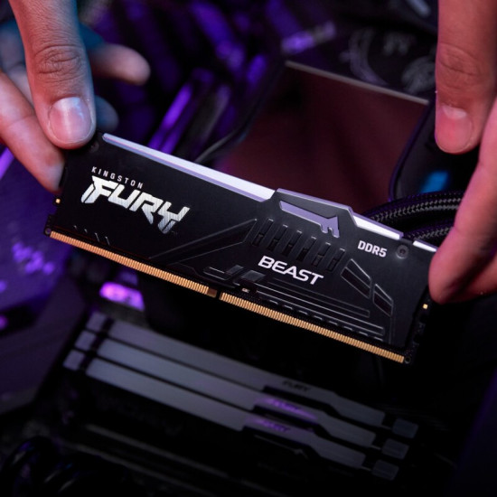 Модуль пам`яті DDR5 2x16GB/5600 Kingston Fury Beast RGB Black (KF556C40BBAK2-32)
