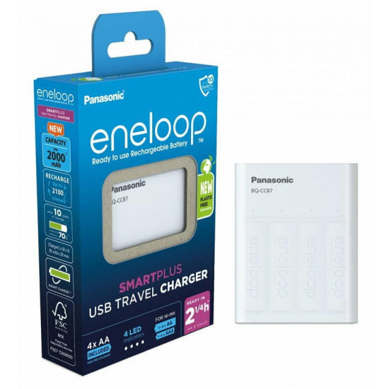 Зарядний пристрій Panasonic Eneloop ready USB in/out з функцією Power Bank