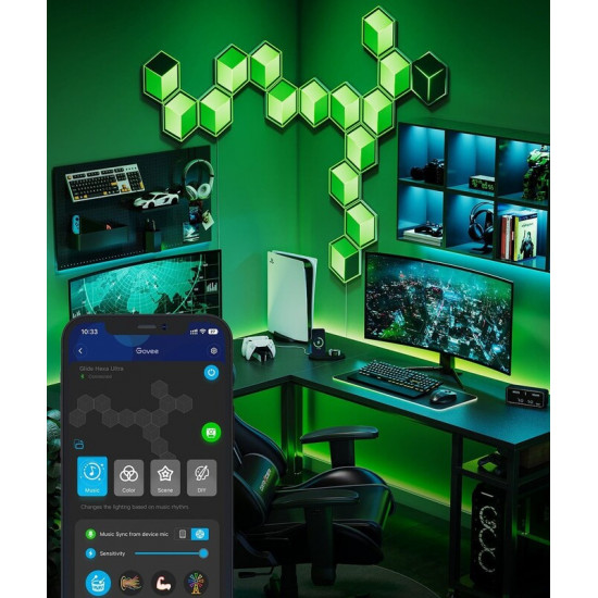 Набір настінних світильників Govee Glide Hexagon Light 72W H606AC81