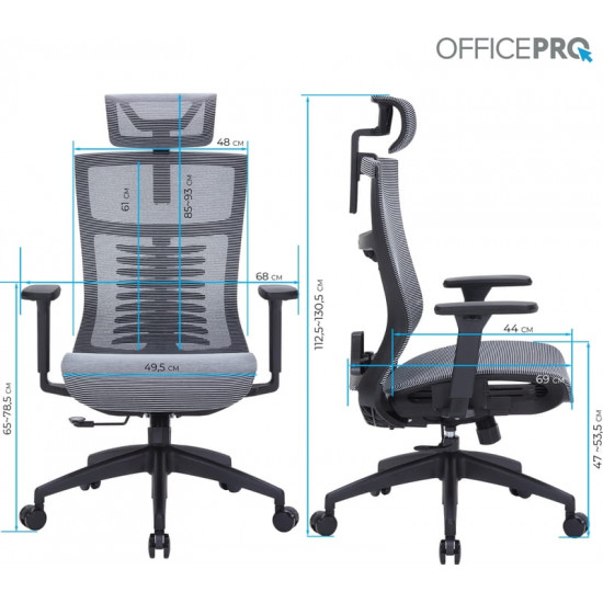 Крісло офісне Officepro Balance OC620-B-DG-DG Black/Dark Gray